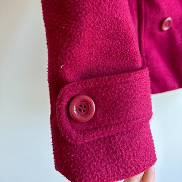 Burgundy Pea Coat - Picture 4 of 4